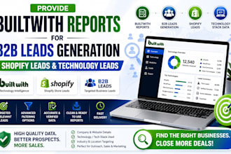 generate targeted b2b leads, builtwith report for ecommerce leads and technology