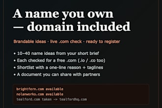 find a unique business name with an available com domain