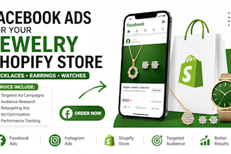 run facebook ads for jewelry shopify store necklaces earrings watches