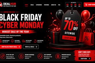 design black friday cyber monday landing page holiday sale page black friday sit