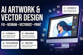 do ai artwork fix, image redraw, vector conversion and print ready design