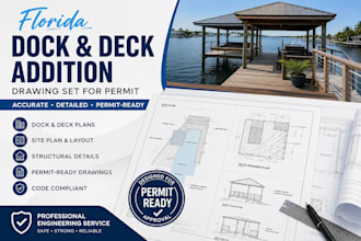 design florida dock, deck addition plans , permit drawings