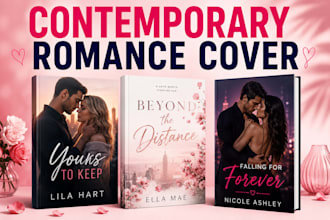 design contemporary romance book cover design, amazon kdp book cover design