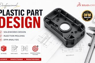 design plastic parts in solidworks for injection molding and dfm analysis
