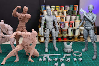 sculpt 3d printable articulated action figures, flexi toy model with 3d printing