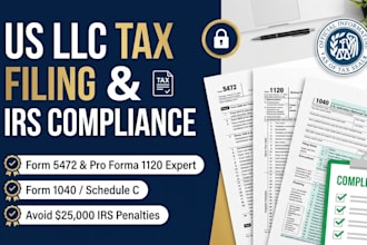 prepare and file US llc tax forms 5472, 1120, 1040 and irs compliance