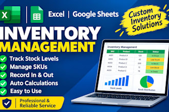 manage inventory, create excel stock sheets and reconcile data