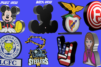 design 3d lightbox, coaster, 3d logo, keychain, lithopane 3mf and stl in 10hours