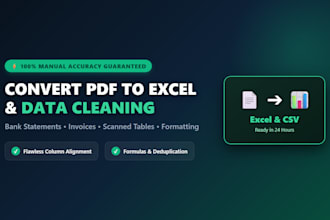 convert PDF to excel, clean messy data and format spreadsheets