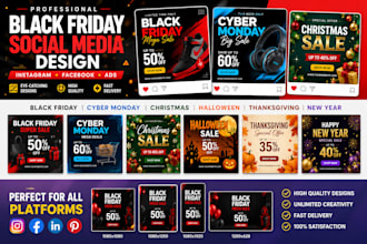 design black friday cyber monday christmas social media posts