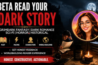 beta read grimdark fantasy, dark romance scifi, horror, historical fiction novel