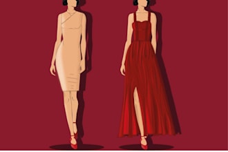 make fashion illustrations and flat sketches