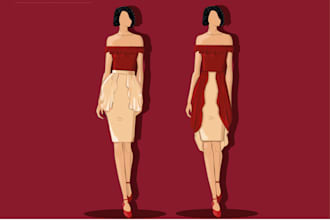 make fashion illustrations and flat sketches