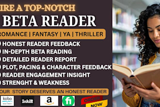 beta read and critique your book, providing constructive feedback on 5k words
