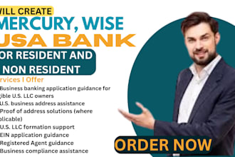 do USA bank creation, open mercury wise stripe bank for llc USA proof of address
