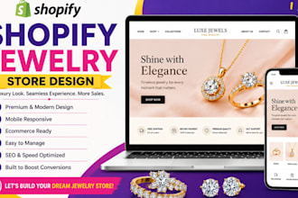 design a luxury shopify jewelry store and jewelry ecommerce website