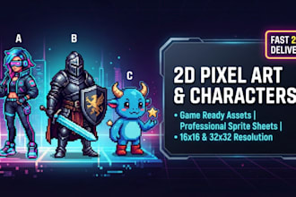 create pixel art game assets and animation