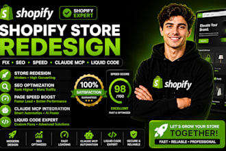 shopify store redesign fix shopify seo page speed shopify claude mcp liquid code