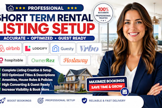 setup listing on airbnb, lodgify, guesty, vrbo, hospitable, ownerrez, hostaway