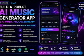 build a robust ai music generator app and ai music production app