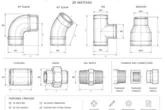 design professional pipe fittings and plumbing products with 3d cad