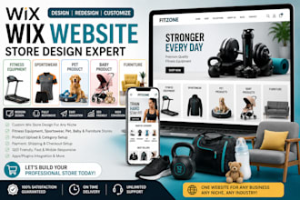 design wix fitness equipment sportswear pet baby product furniture website store