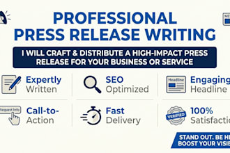 write press release, SEO news article and distribute to media