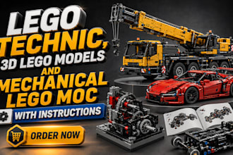 design lego technic, 3d lego models and mechanical lego moc with instructions