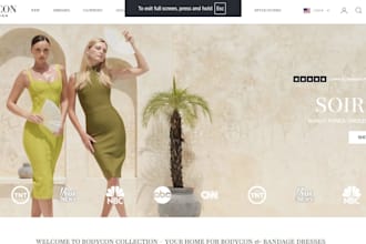 design prom bodycon wears shopify store fashion tech pack website