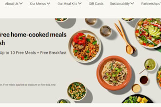 design meal prep shopify store meal prep website food website catering website