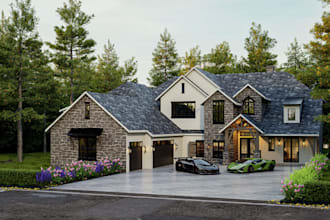 rebuild collapsed historic building, visualize cgi house facade for presentation