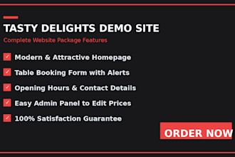 design a responsive restaurant website with online menu
