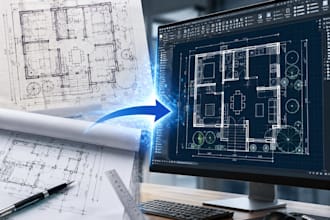 convert pdf sketch or image to autocad dwg 2d drawing acurately
