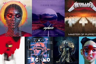 design album cover design, album cover art and single cover art no ai