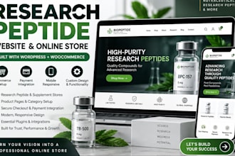 build fda compliant peptide website biotech nutraceutical store with woocommerce