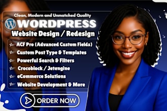 build dynamic wordpress website with acf, jetengine, crocoblock,custom post type