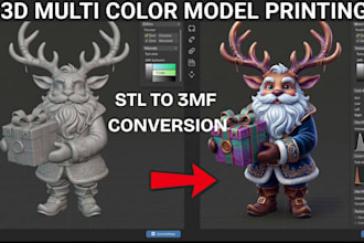 create multicolor 3d model convert stl to 3mf split model for bambu lab 3d print