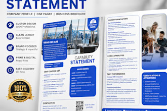 design a capability statement and business one pager