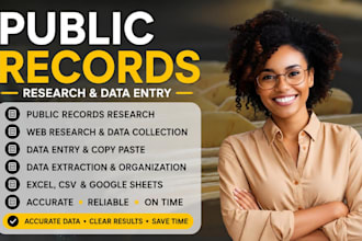 do public records research and data entry