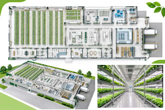 design a commercial vertical farm floor plan