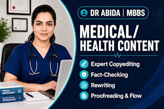 proofread, fact check and edit your health content