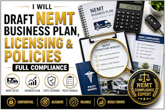 do nemt license, draft nemt business plan and full policies documentations