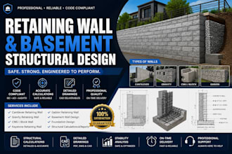 design retaining walls, basement walls and foundation structures