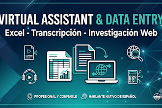 asistente virtual, entrada de datos en excel y transcripcion