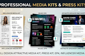 design attractive media kit press kit electronic press kit influencer media kit