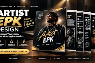 design a professional artist epk and music press kit media kit