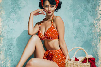 pin up girl and pin up girl illustration