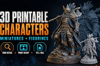 sculpt detailed 3d characters, miniatures and models for 3d printing