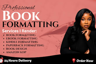do book formatting paperback ebook kindle formatting  amazon kdp book design