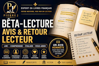 beta lire votre livre francais et vous donner un avis detaille